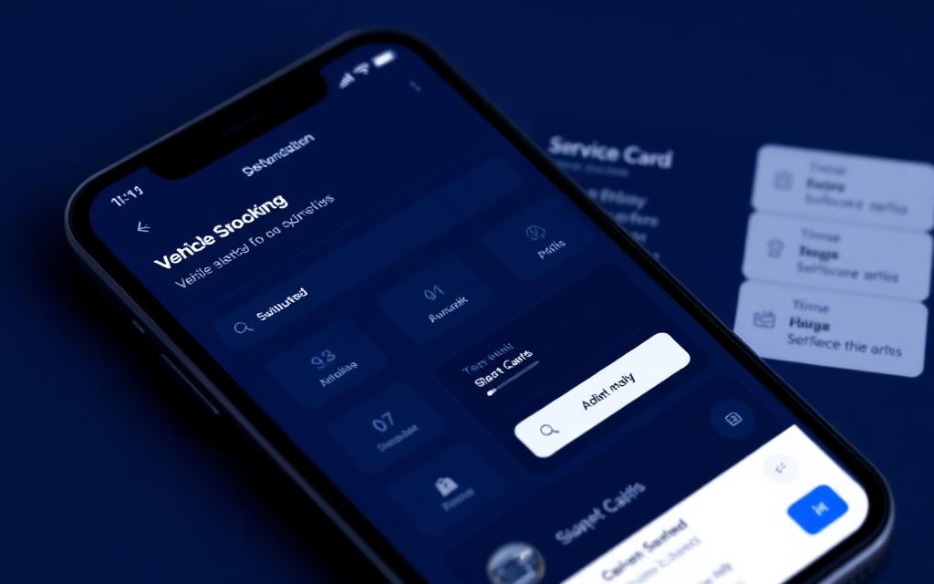 Customer self-booking widget on a phone with service cards and time slots